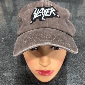 NEW Hand Crafted Unisex Slayer Logo Dark Taupe Cap